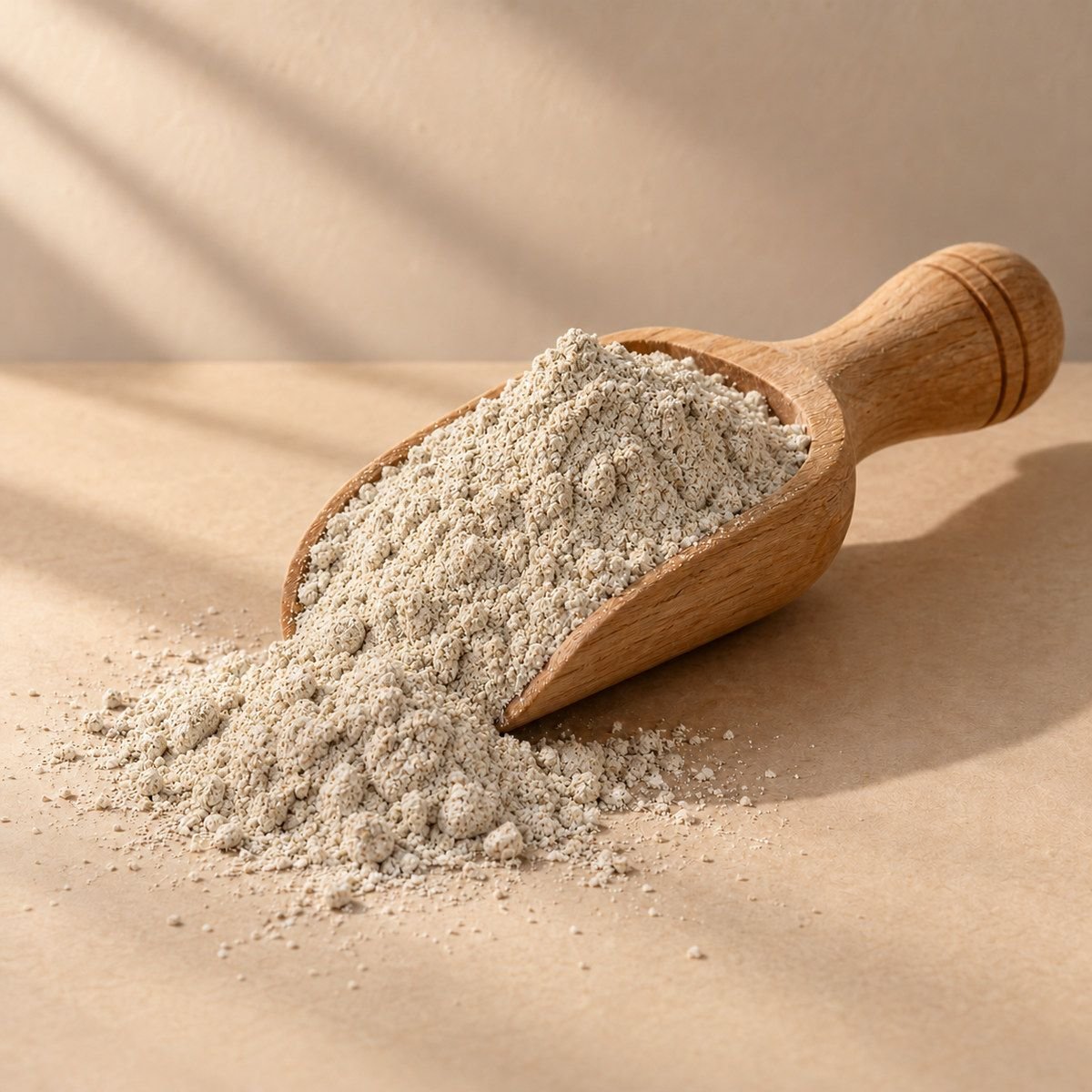 Bajra Flour in a wooden scoop