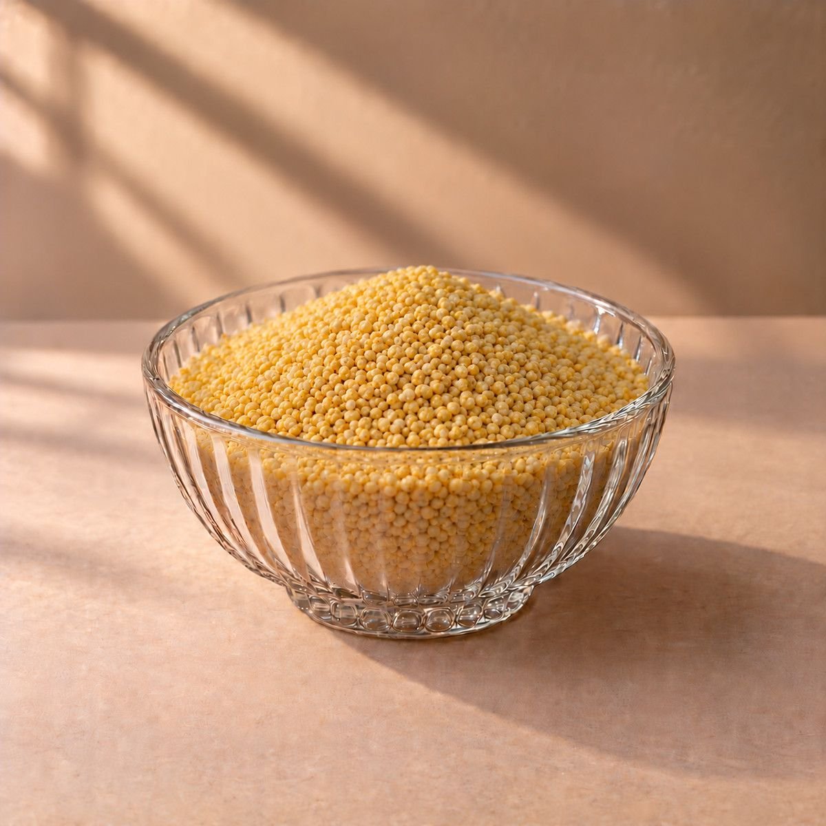 Foxtail Millet in a glass bowl