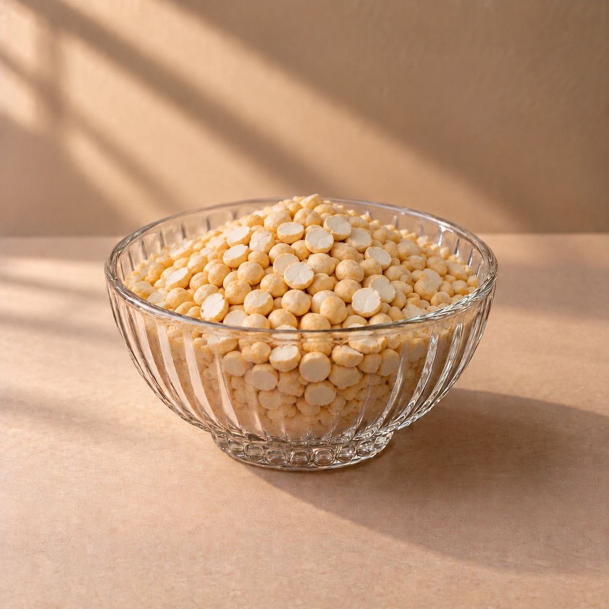 Fried Gram in a glass bowl