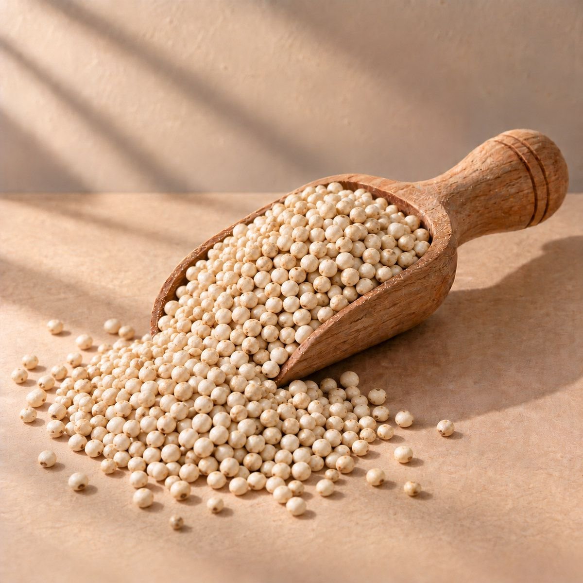 Jowar Millet in a wooden scoop