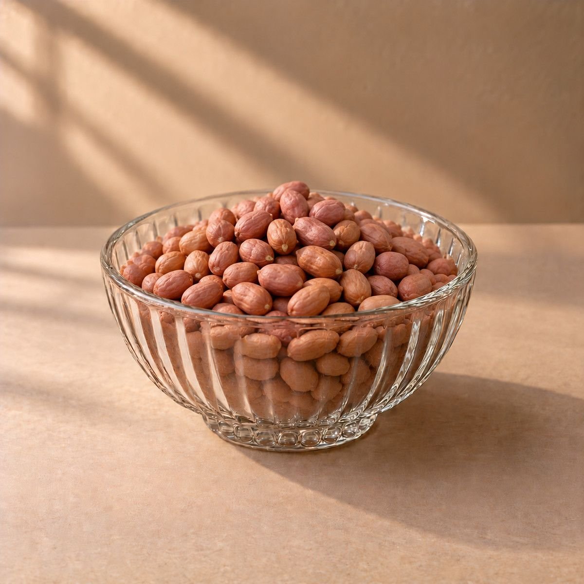 Peanut in a glass bowl